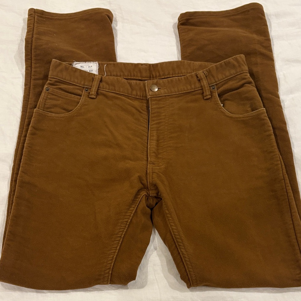 Billy Reid Men's Moleskin Pants in Rich Brown